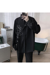 Bluse mit koreanischem Blumenmuster