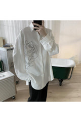 Bluse mit koreanischem Blumenmuster