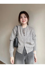 Cardigan en tricot gris Acubi d'automne