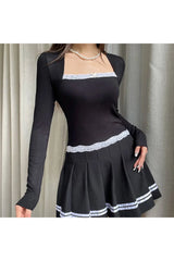 Lace Kissed Black Crop Top