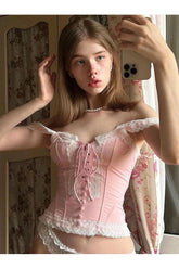 Angelcore-Korsett mit Spitzenbesatz