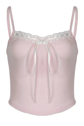 Lace Trim Pink Cami Top