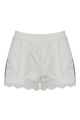 Lace-Trim Sporty Drawstring Shorts