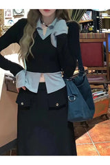 Fall Lapel Collar Knit Cardigan