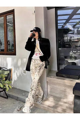 Weite Jeans mit Leopardenmuster für den Herbst