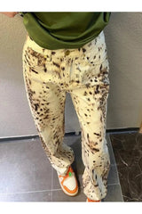 Weite Jeans mit Leopardenmuster für den Herbst