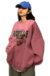 Fall Letter Print Fleece Hoodie