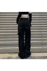 Jean vintage à imprimé lettres d'automne