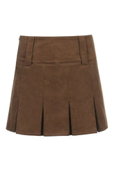 Light Academia Corduroy Pleated Skirt