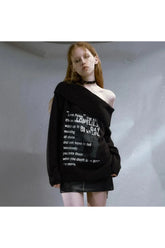 Schulterfreier Pullover „Lonely Verse“