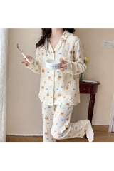 Long Sleeve Bear Print Pajama
