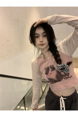 Long Sleeve Crop Top "Fancy Baby"