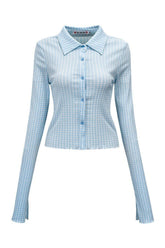 Langärmliges kariertes Hemd