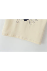 T-shirt rétro beige Lovecore