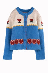 Herbst Lovecore Bloom Button-Up Pullover