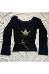 Midnight Bloom Strickpullover