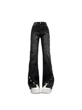 Midnight Flare Jeans mit Druckknöpfen