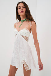 Muriel Lace Cut-out Satin Lounge Dress-Sunfere