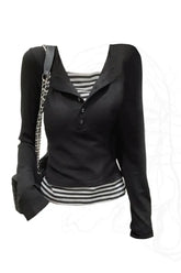 Noir Nautical Layered Top