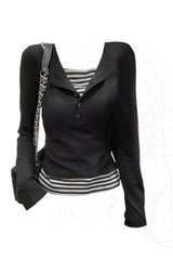 Noir Nautical Layered Top