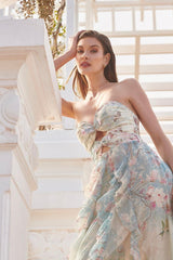 Octavia Printed Cut-out Ruffle Maxi Dress-Sunfere