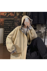 Veste à carreaux esthétique surdimensionnée d'automne