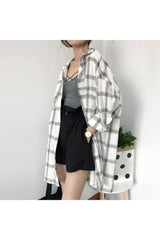 Chemise à carreaux grunge oversize