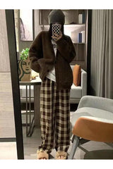 Oversize Plaid Wide Leg Pants