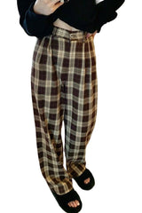Oversize Plaid Wide Leg Pants