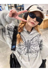 Pull oversize papillon grunge d'automne