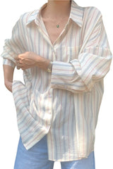 Chemisier à poches surdimensionné à rayures