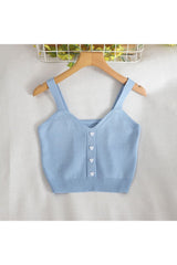 Haut court en tricot à bretelles aux couleurs pastel