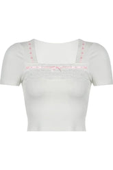 Pastel Dream Lace Trim Top