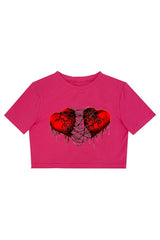 Pastel Goth Heart Crop-Top