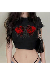 Pastel Goth Heart Crop-Top