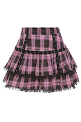 Pastel Goth Mini Plaid Skirt