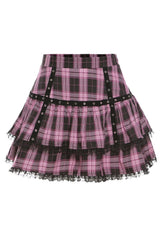 Pastel Goth Mini Plaid Skirt