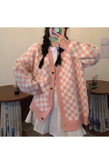 Pull en tricot à carreaux pastel d'automne