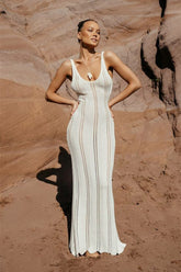 Rosalind Hollow Knit Backless Maxi Dress