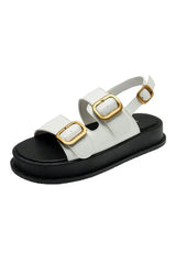 Pin Buckle Platform Sandals