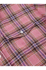 Chemise ample à carreaux roses