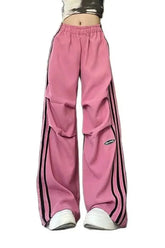 Pink Streetwear Wide-Leg Pants