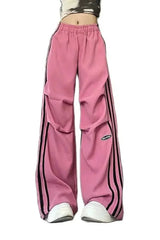 Pink Streetwear Wide-Leg Pants