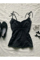 Pinstripe Lace Ruffle Skirt