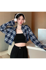 Chemise courte à carreaux