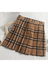 Plaid Pleated Mini Skirt