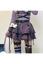 Plaid Punk Chain Skirt