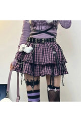 Plaid Punk Chain Skirt