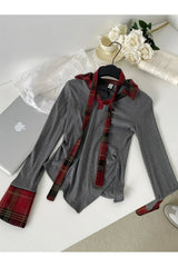 Ensemble superposé à carreaux punk