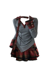 Plaid Punk Layered Set